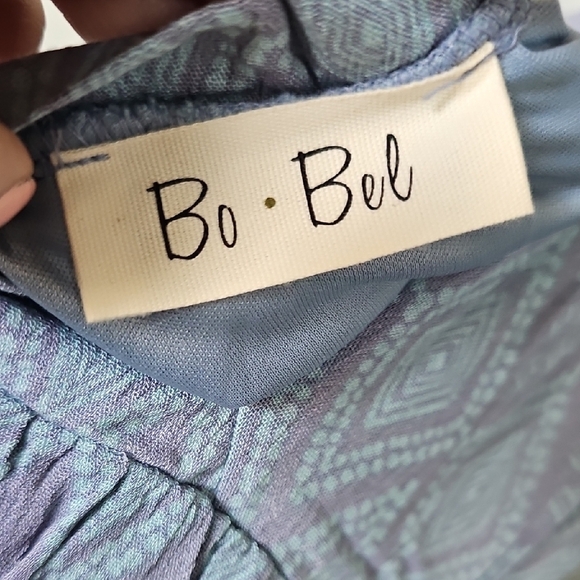 Bo*Bel Coquette Flirty Medium Bow Cut Out Back Chic Lavender Geometric Dress - Picture 11 of 13